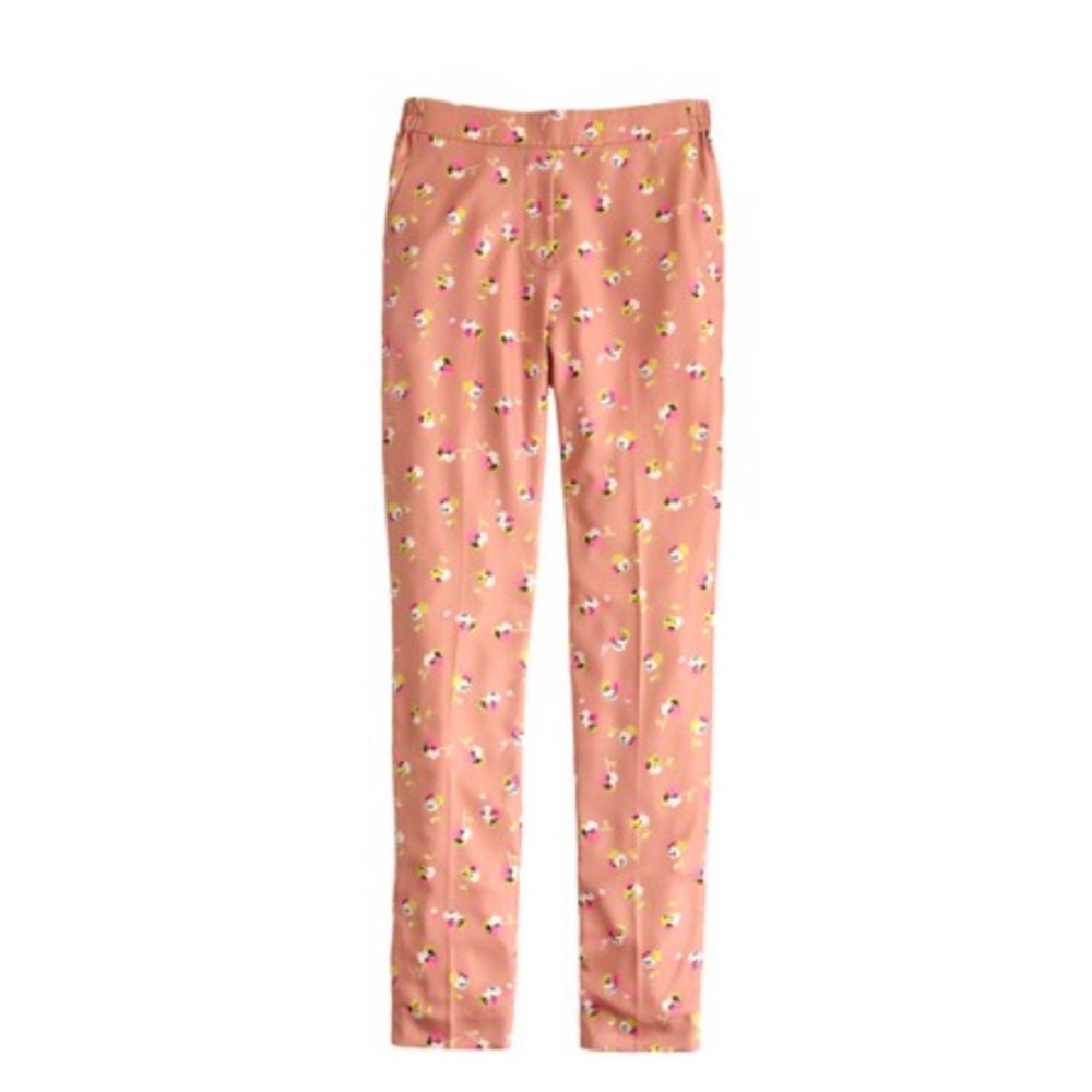 J.Crew Women’s Pink Floral Falling Pansies Pant Size 6